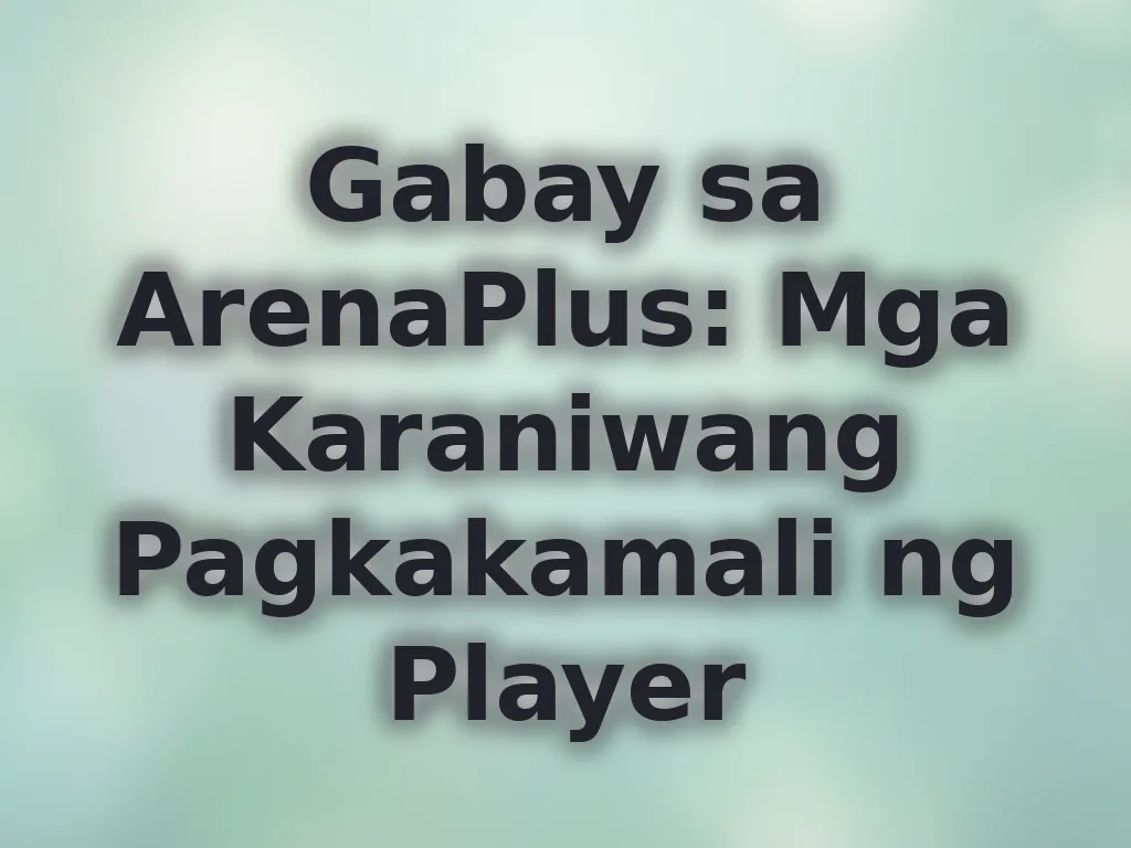 Mga Karaniwang Pagkakamali